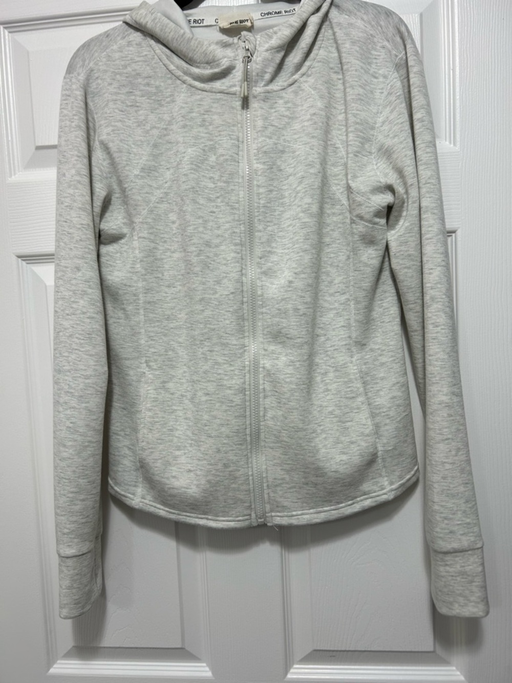 Chrome Riot Light Heather Ivory Zip Hoodie XL